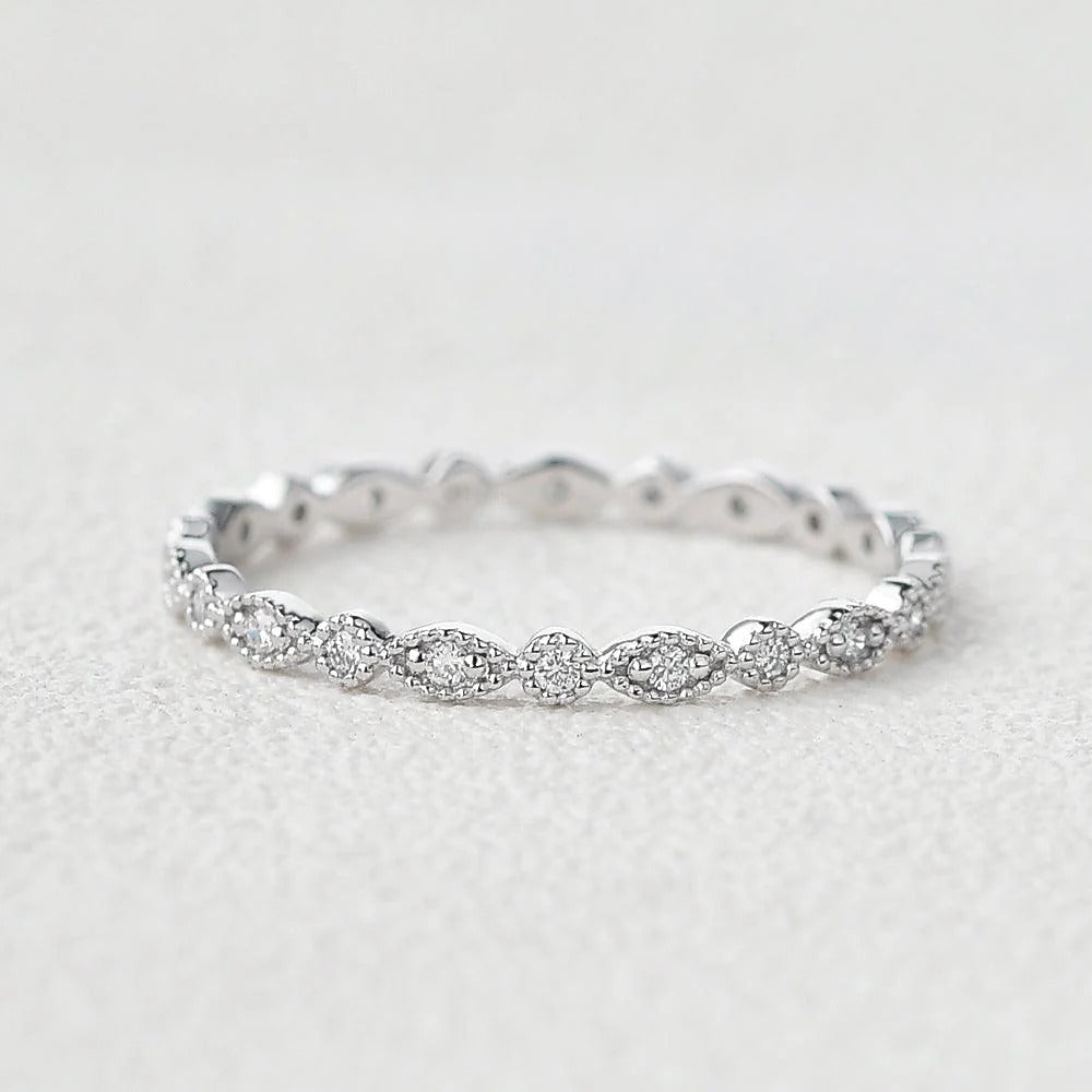 Full Eternity Unique Style Round Cut Moissanite Wedding Gift