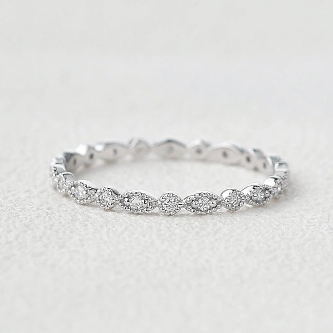 Full Eternity Unique Style Round Cut Moissanite Wedding Gift