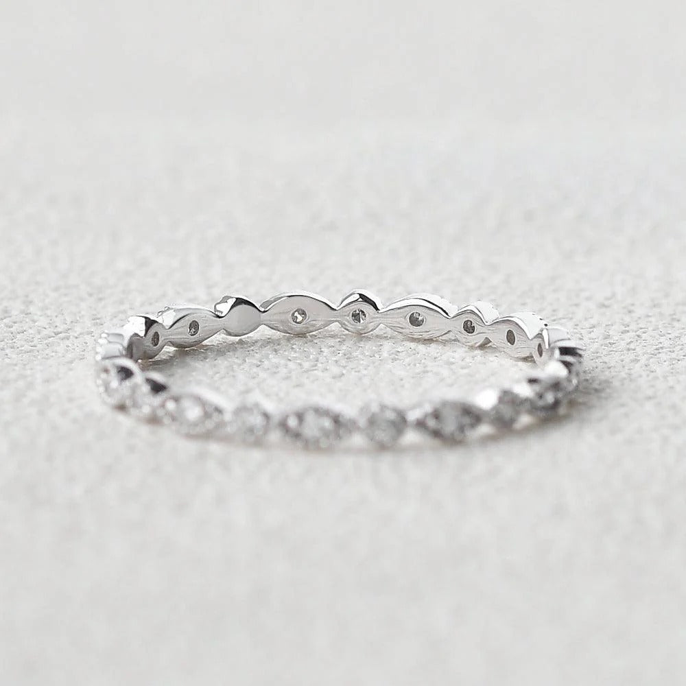 Full Eternity Unique Style Round Cut Moissanite Wedding Gift