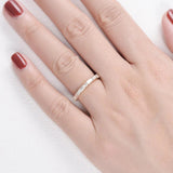 Lab Created Moissanite Baguette Cut Half Eternity Band
