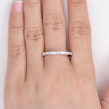 Lab Created Moissanite Baguette Cut Half Eternity Band