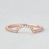 Curved Style Moissnaite Round Cut Eternity Band for Her