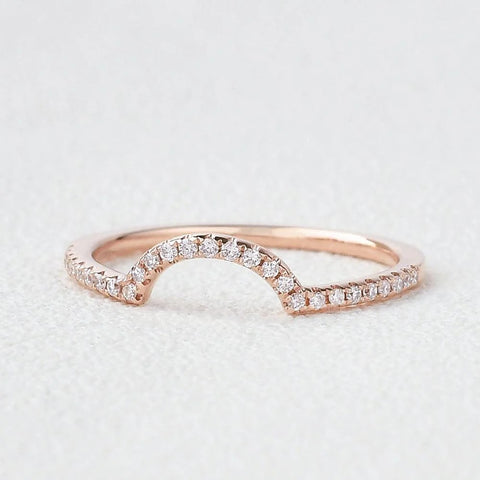 Curved Style Moissnaite Round Cut Eternity Band for Her