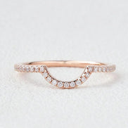 Curved Style Moissnaite Round Cut Eternity Band for Her