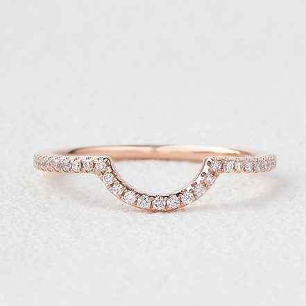 Curved Style Moissnaite Round Cut Eternity Band for Her