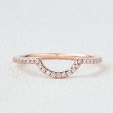 Curved Style Moissnaite Round Cut Eternity Band for Her