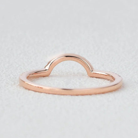 Curved Style Moissnaite Round Cut Eternity Band for Her