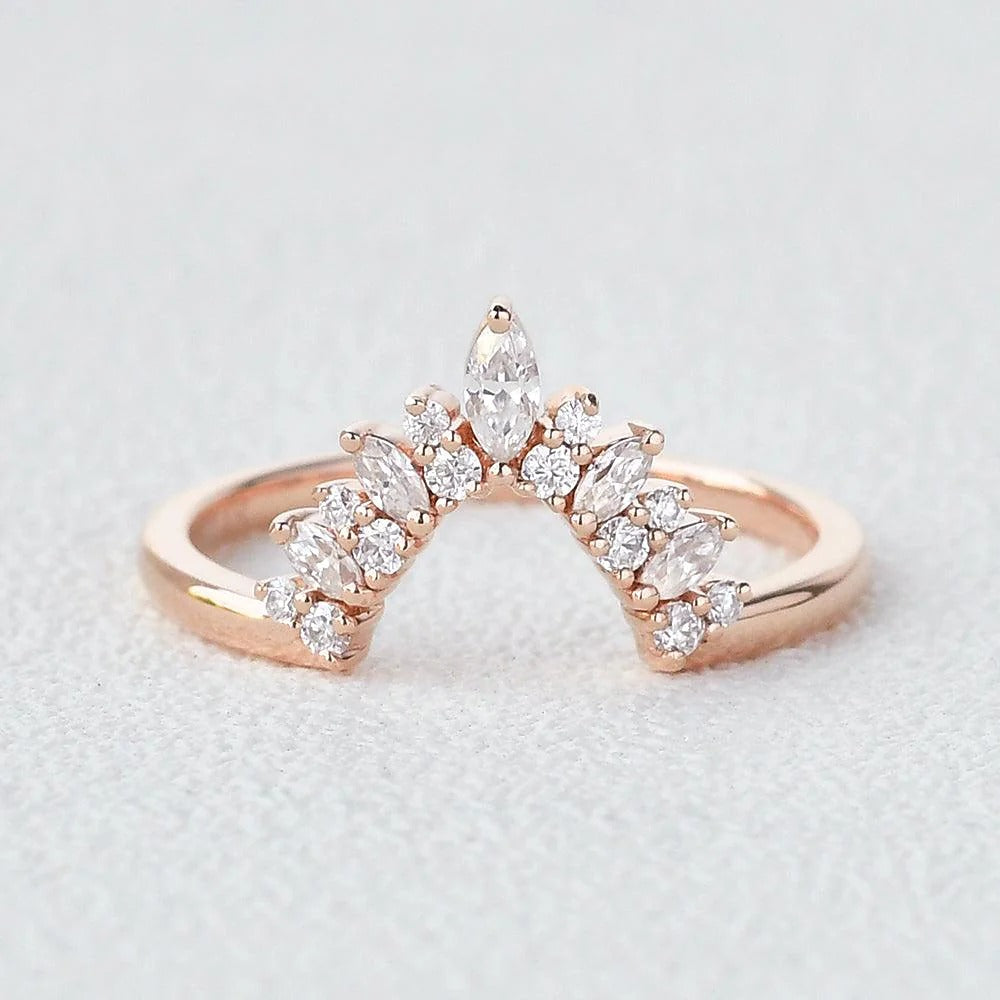Moissanite Marquise Cut Wedding Band For Women