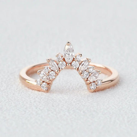 Moissanite Marquise Cut Wedding Band For Women
