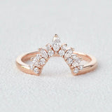 Moissanite Marquise Cut Wedding Band For Women