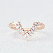 Moissanite Marquise Cut Wedding Band For Women