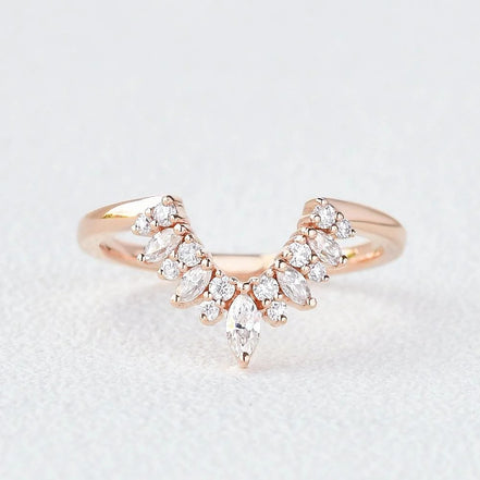 Moissanite Marquise Cut Wedding Band For Women