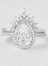 Pear Cut Halo Moissanite Wedding Ring Set Gift For Women