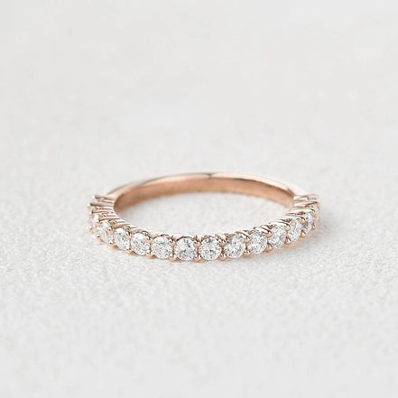D Color Moissanite Round Cut Half Eternity Wedding Gift band For Women