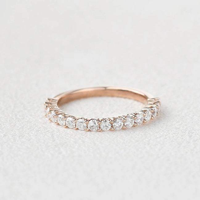 D Color Moissanite Round Cut Half Eternity Wedding Gift band For Women