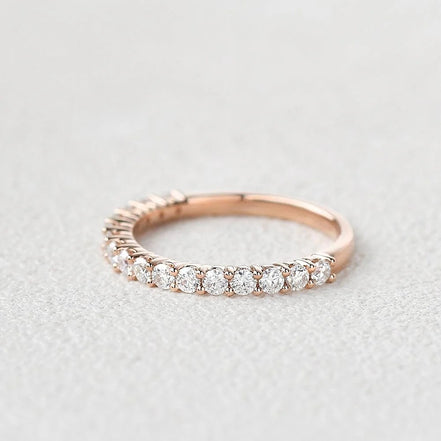 D Color Moissanite Round Cut Half Eternity Wedding Gift band For Women