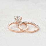 Moissanite Round Cut Solitaire Wedding Ring Set