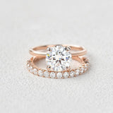 Moissanite Round Cut Solitaire Wedding Ring Set