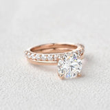 Moissanite Round Cut Solitaire Wedding Ring Set