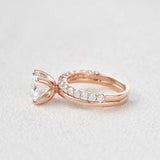 Moissanite Round Cut Solitaire Wedding Ring Set