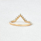 Chevron Style D Color Moissanite Round Cut Band For Women
