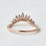 Curved Style Marquise & Round Cut Moissanite Fancy Style Band