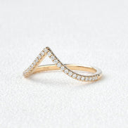 Round Cut Chevron Lab Created Moissanite Band For Women