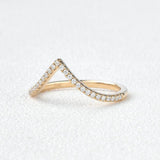 Round Cut Chevron Lab Created Moissanite Band For Women