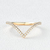 Round Cut Chevron Lab Created Moissanite Band For Women
