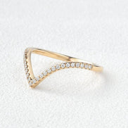 Round Cut Chevron Lab Created Moissanite Band For Women