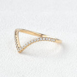 Round Cut Chevron Lab Created Moissanite Band For Women