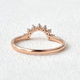 Half Moon Moissanite Round Cut Wedding Band