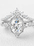 Moissanite Oval Cut Filigree D Color Ring Set For Women