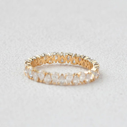 Full Eternity Pear Cut Moissnaite Diamond Fancy Band
