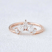 Five Stone Marquise Cut Colorless Moissanite Proposal Band