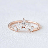 Five Stone Marquise Cut Colorless Moissanite Proposal Band