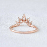 Five Stone Marquise Cut Colorless Moissanite Proposal Band