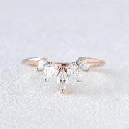 Five Stone Marquise Cut Colorless Moissanite Proposal Band
