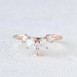Five Stone Marquise Cut Colorless Moissanite Proposal Band