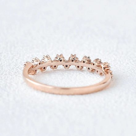 Colorless Moissanite Diamond Round Cut Snow Flake Band