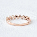 Colorless Moissanite Diamond Round Cut Snow Flake Band