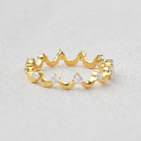 Moissnaite Diamond Crown Style Round Cut Full Eternity Band