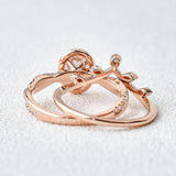 Oval Cut Twisted Moissanite D Color Wedding Ring Set For Women
