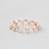 Moissnaite Diamond Crown Style Round Cut Full Eternity Band
