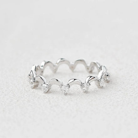 Moissnaite Diamond Crown Style Round Cut Full Eternity Band