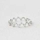 Moissnaite Diamond Crown Style Round Cut Full Eternity Band
