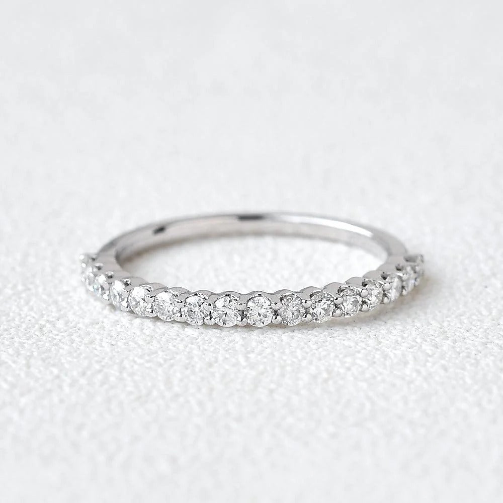 Round Cut Eternity D Color Moissanite Anniversary Day Gift For Her