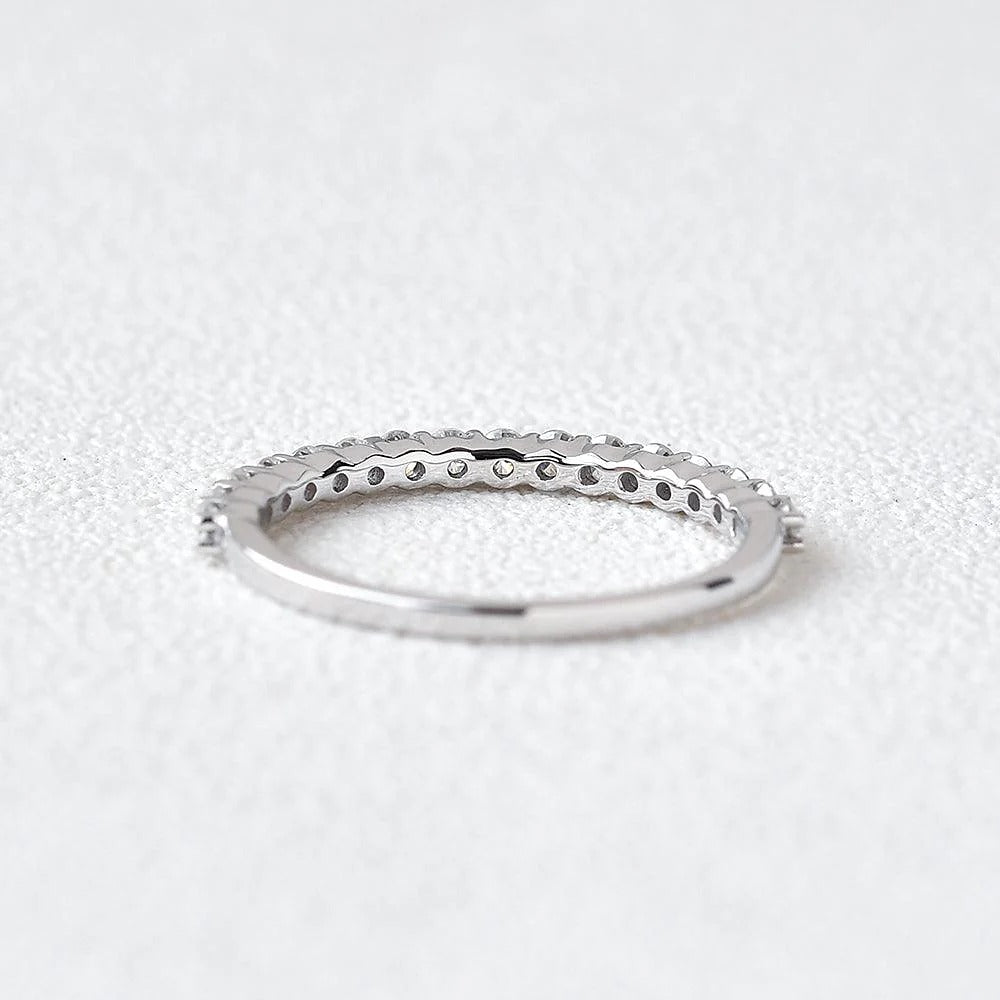 Round Cut Eternity D Color Moissanite Anniversary Day Gift For Her