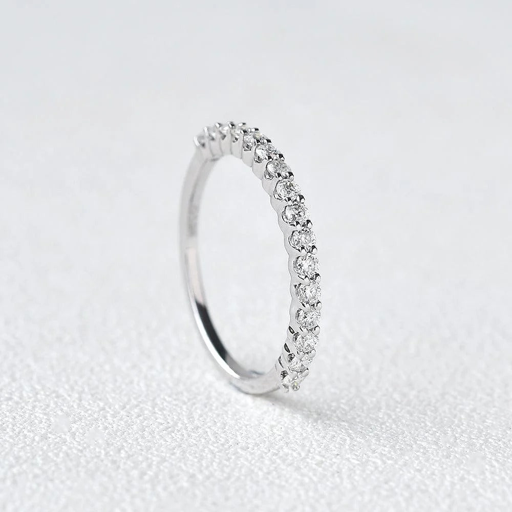 Round Cut Eternity D Color Moissanite Anniversary Day Gift For Her