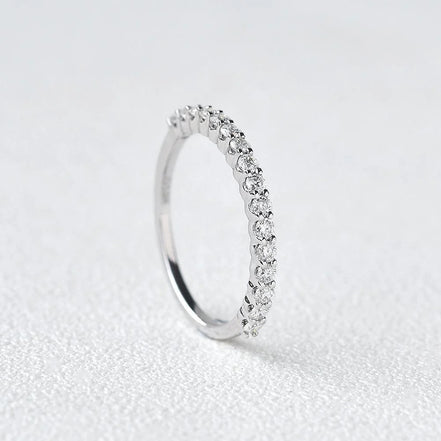 Round Cut Eternity D Color Moissanite Anniversary Day Gift For Her